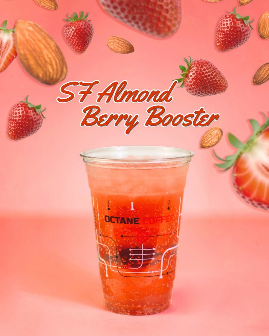 A sparkling red berry refresher